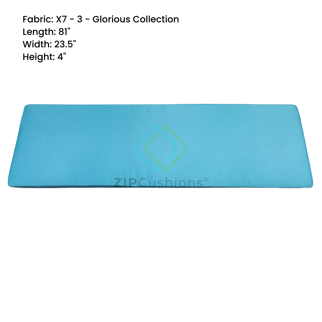 Rectangle shaped blue cushion