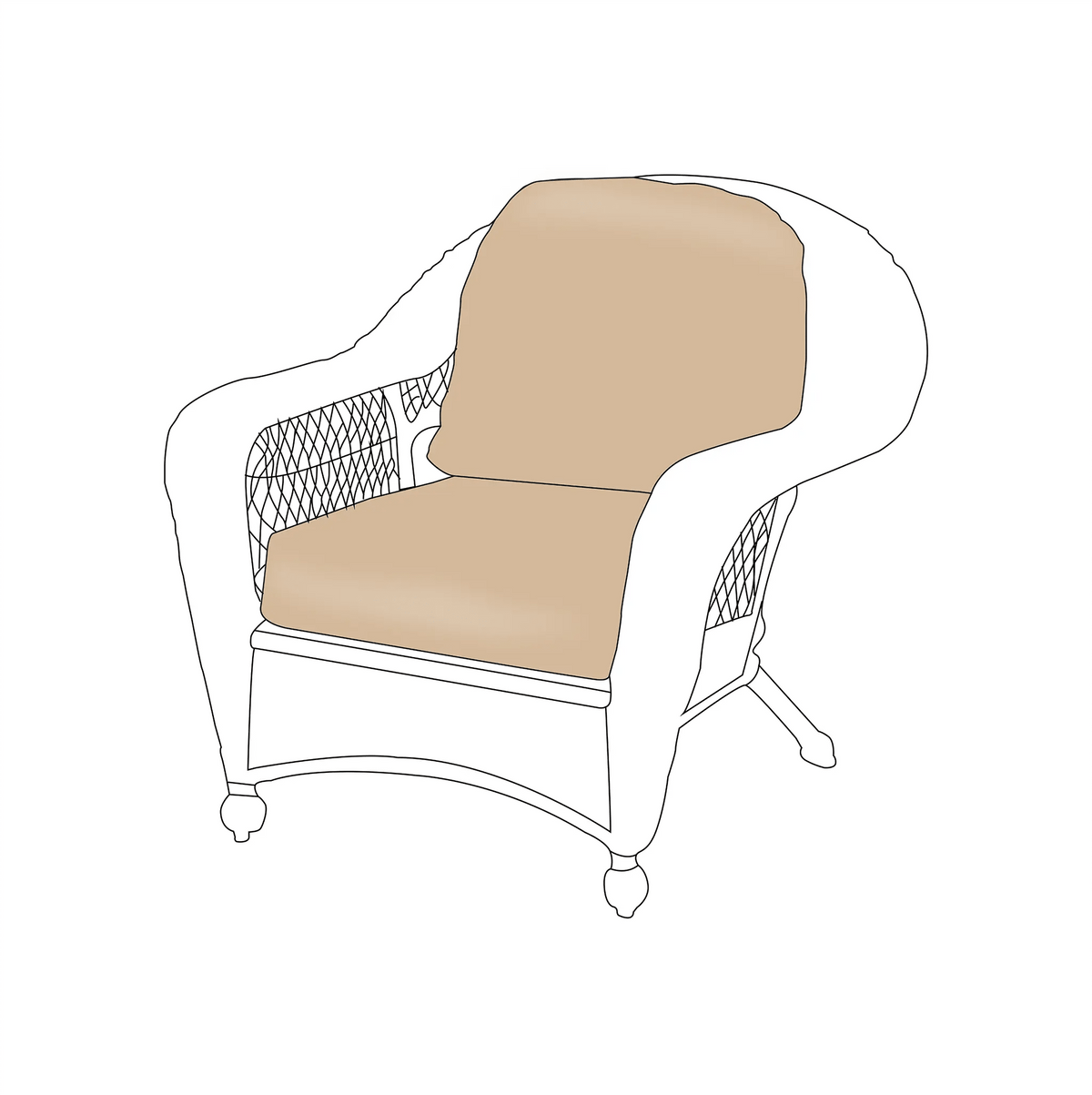 North Cape Wicker Charleston Chair/Rocker Replacement Cushion Set | ZIPCushions