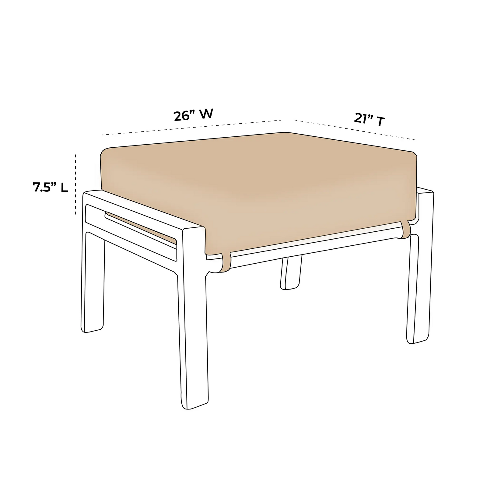 OW Lee Aris Urban-Scale Ottoman Replacement Cushions |  ZIPCushions