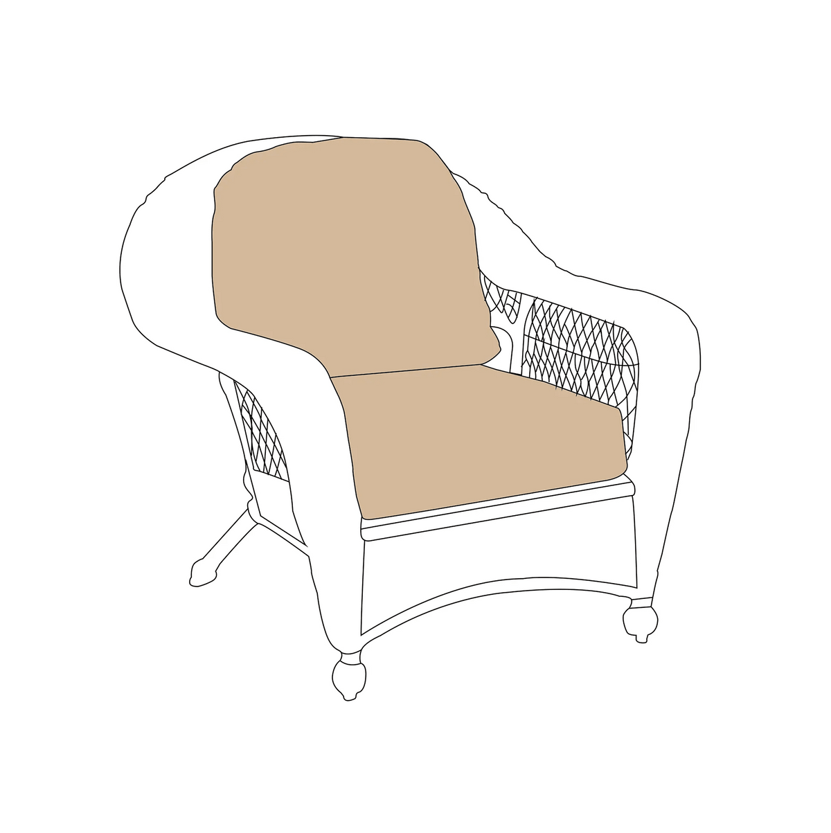North Cape Charleston/Port Royal Chair Replacement Cushions | ZIPCushions