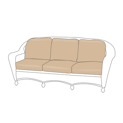 North Cape Wicker Charleston Sofa Cushion Set (6 Cushions)