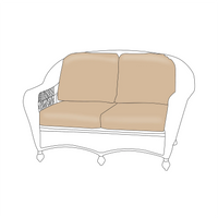 North Cape Wicker Charleston Loveseat Cushion Set (4 Cushions)