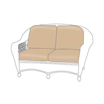 North Cape Wicker Charleston Loveseat Cushion Set (4 Cushions)