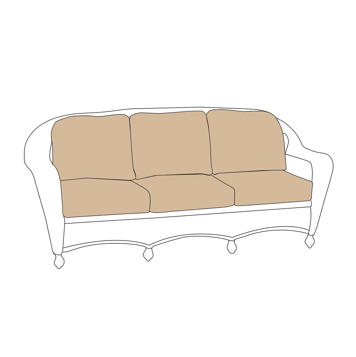 North Cape Port Royal and Charleston Replacement Sofa Cushions (6 Cushions) | ZIPCushions