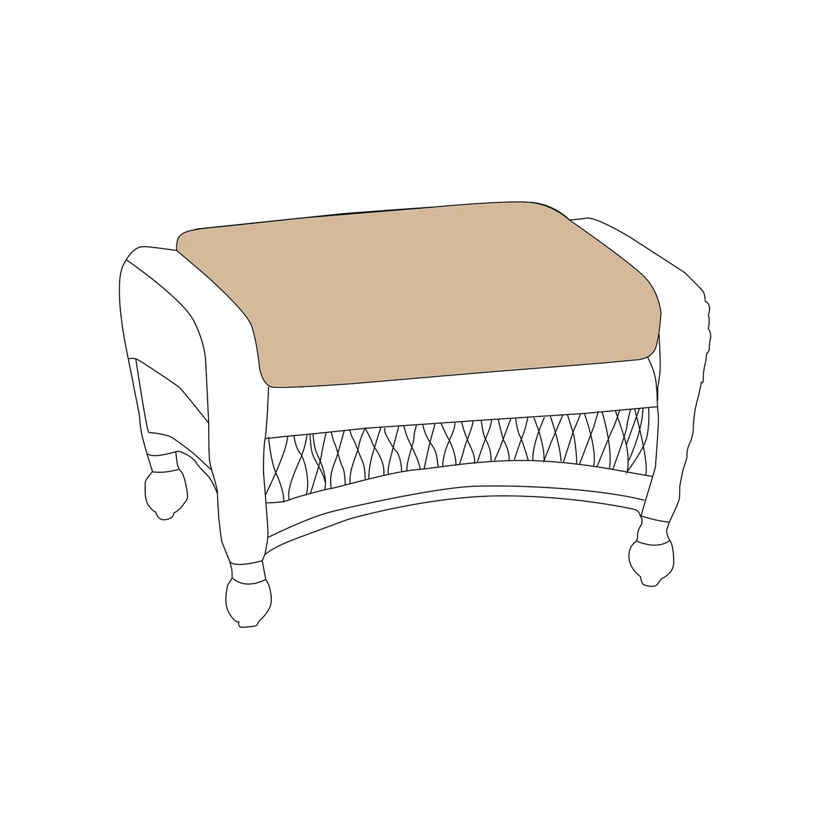 North Cape Charleston/Port Royal Ottoman Cushion |  ZIPCushions