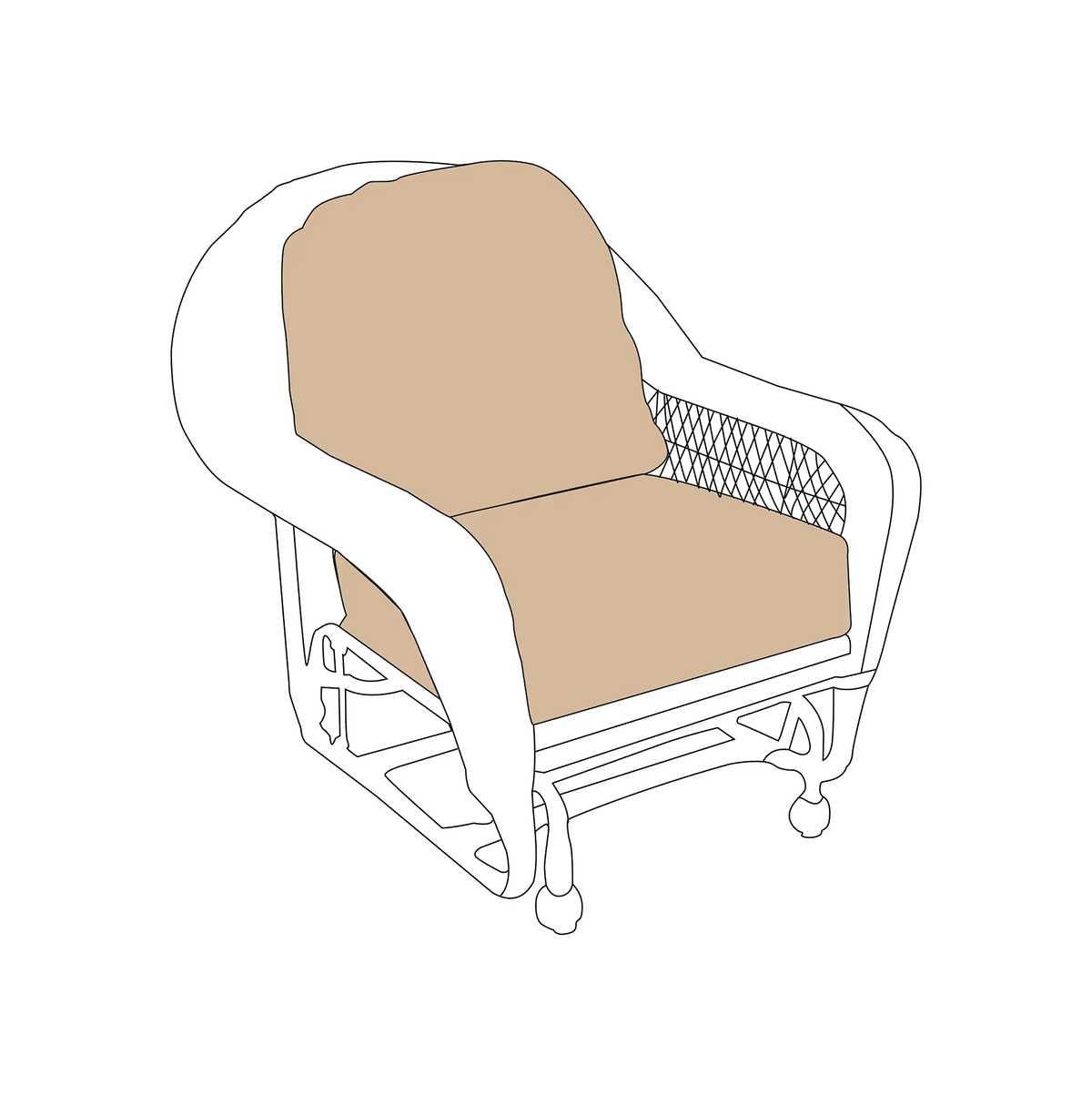 North Cape Charleston Chair Glider Cushions |  ZIPCushions