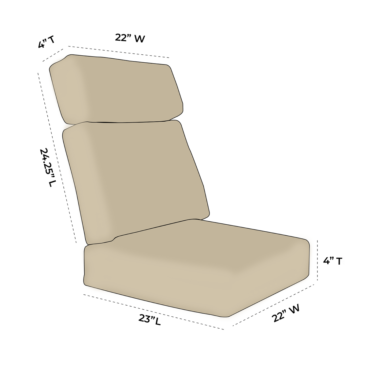 OW Lee Aris Replacement Urban-Scale Set Cushions for Lounge | Loveseat | Sofa