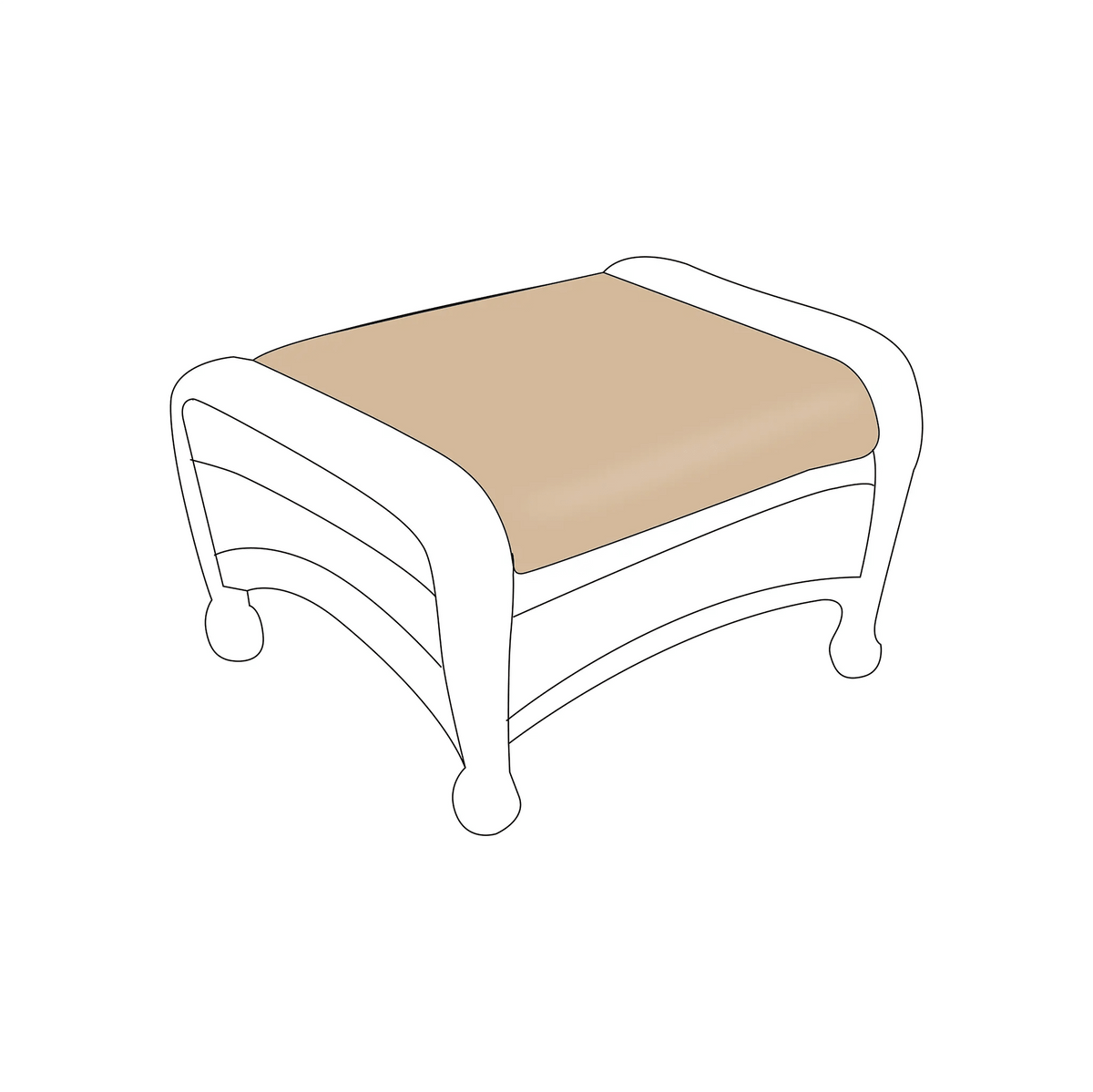 North Cape Wicker Classic Ottoman Cushion |  ZIPCushions