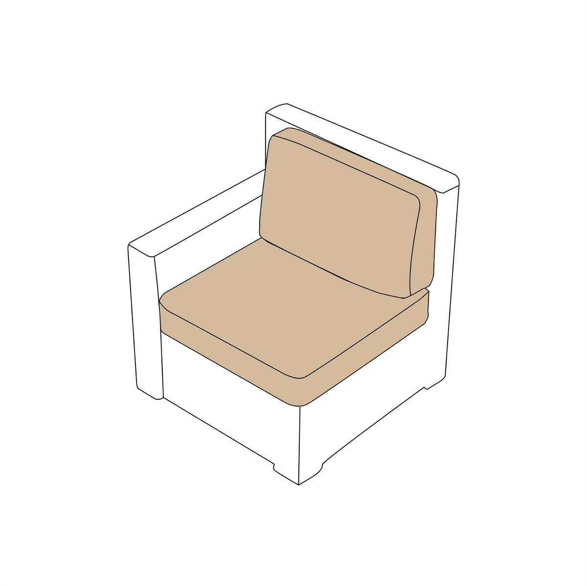 North Cape Malibu Left Arm Chair Cushions |  ZIPCushions