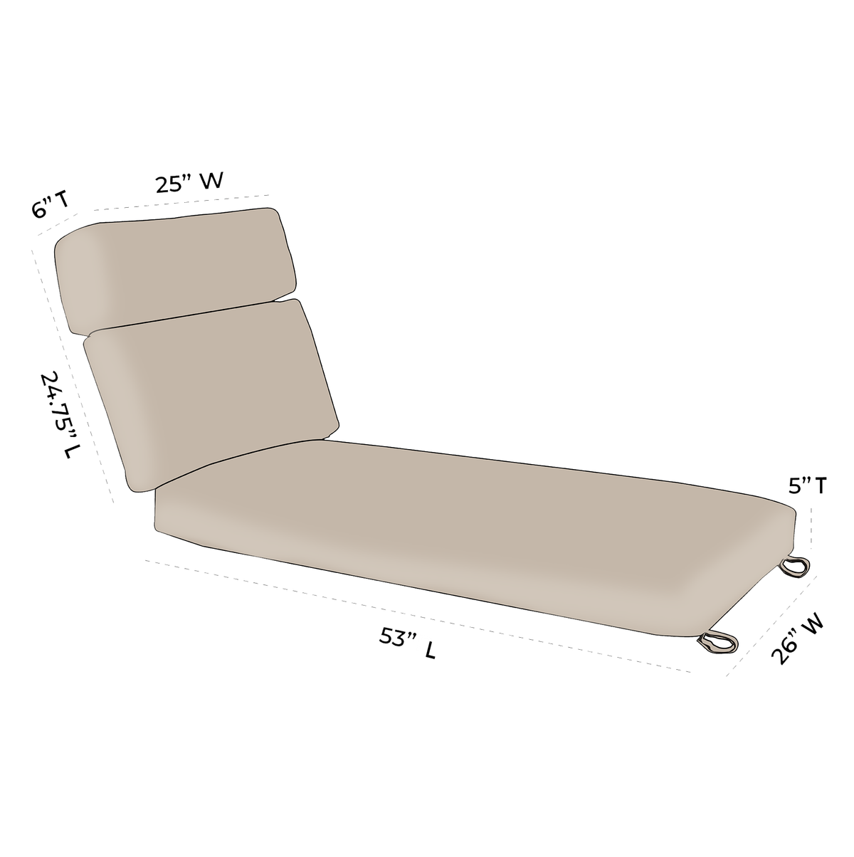 OW Lee Aris Replacement Chaise Cushion