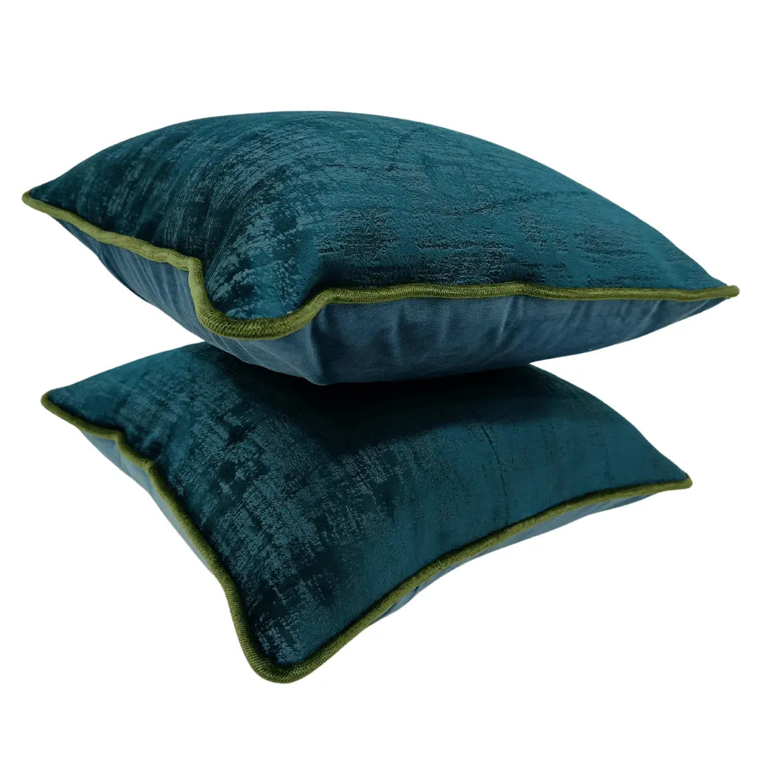 Luxurious Teal Accent Pillow Covers (16x16, Set of 2) | ZIPCushions