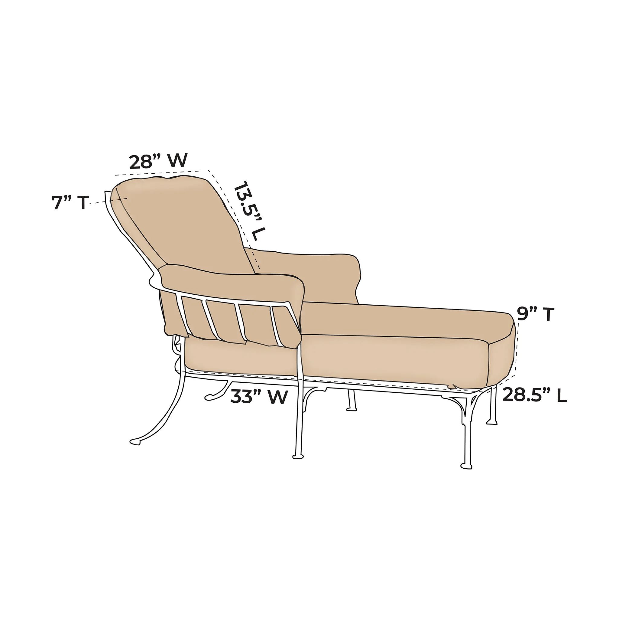 OW Lee Monterra Chaise Replacement Cushions | ZIPCushions