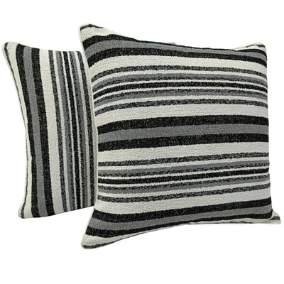 Striped Indoor Accent Pillow Covers (20"x20", Set of 2)