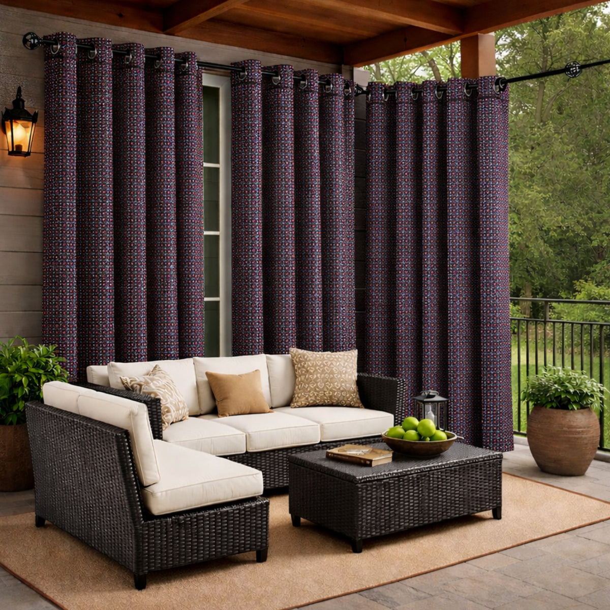 Sunbrella Domino Roulette Curtain