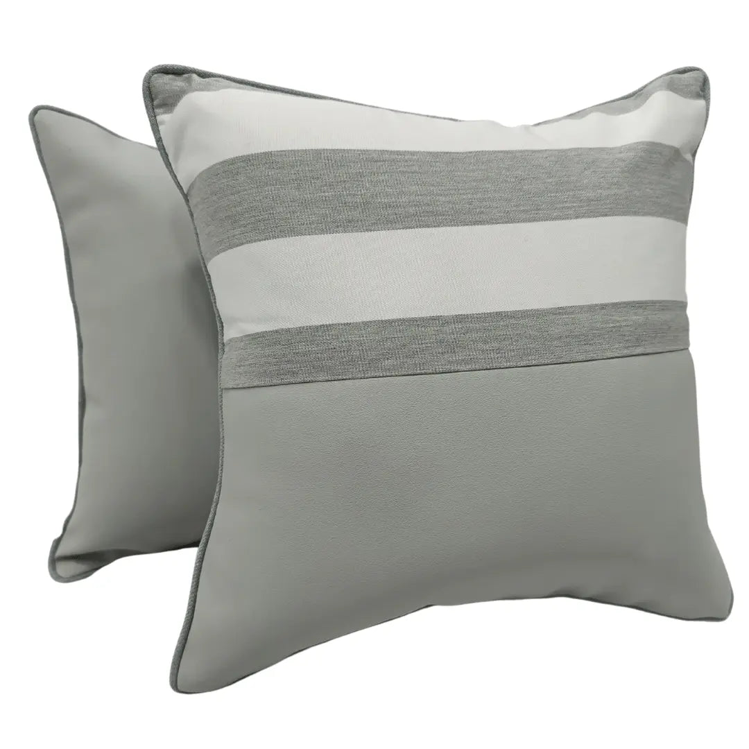 Contemporary Gray & White Striped Pillow Covers (16x16, Set of 2) | ZIPCushions