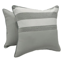 Contemporary Gray & White Striped Pillow Covers (16x16, Set of 2)