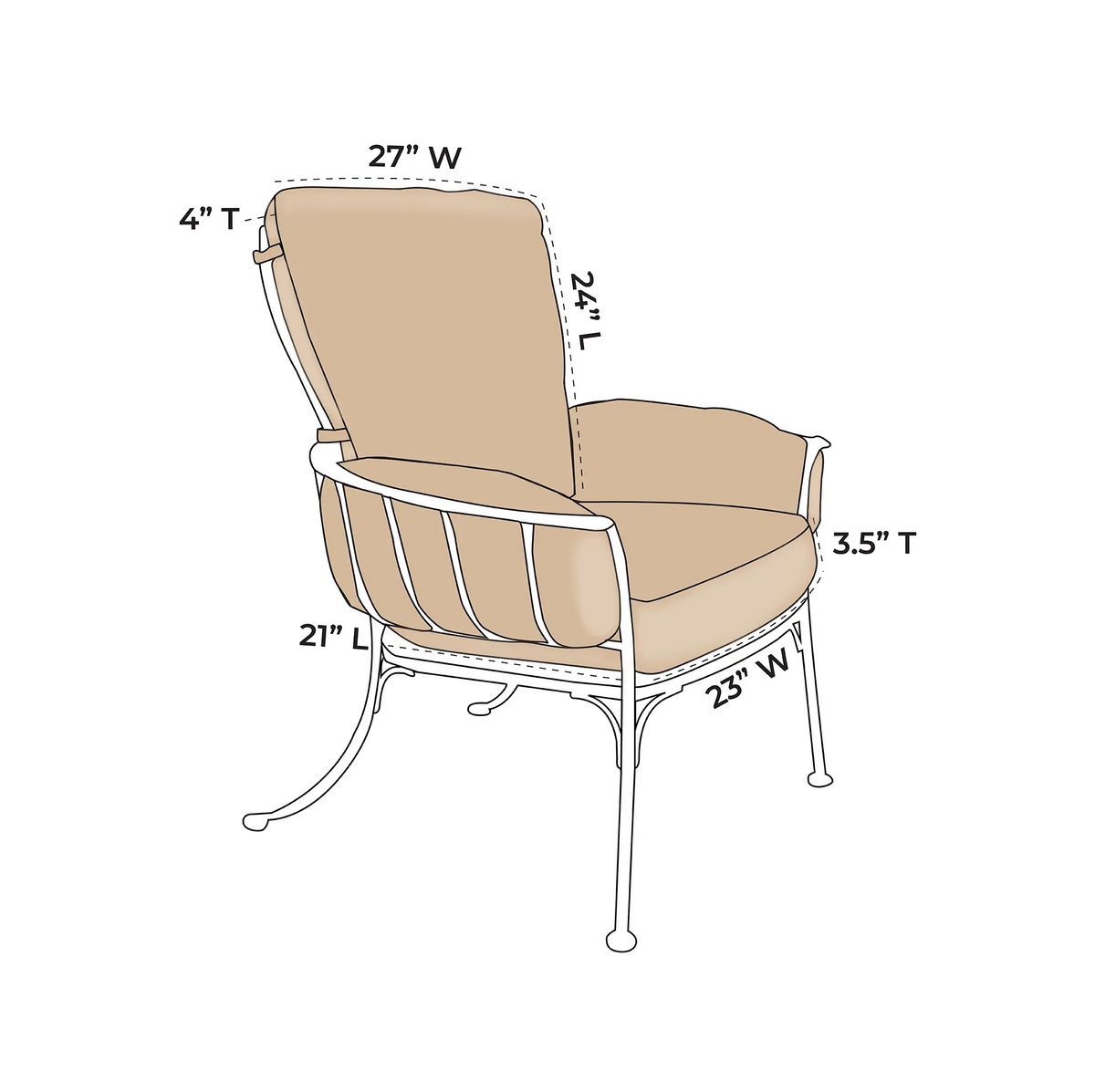 OW Lee Monterra Replacement Club Dining Cushion
