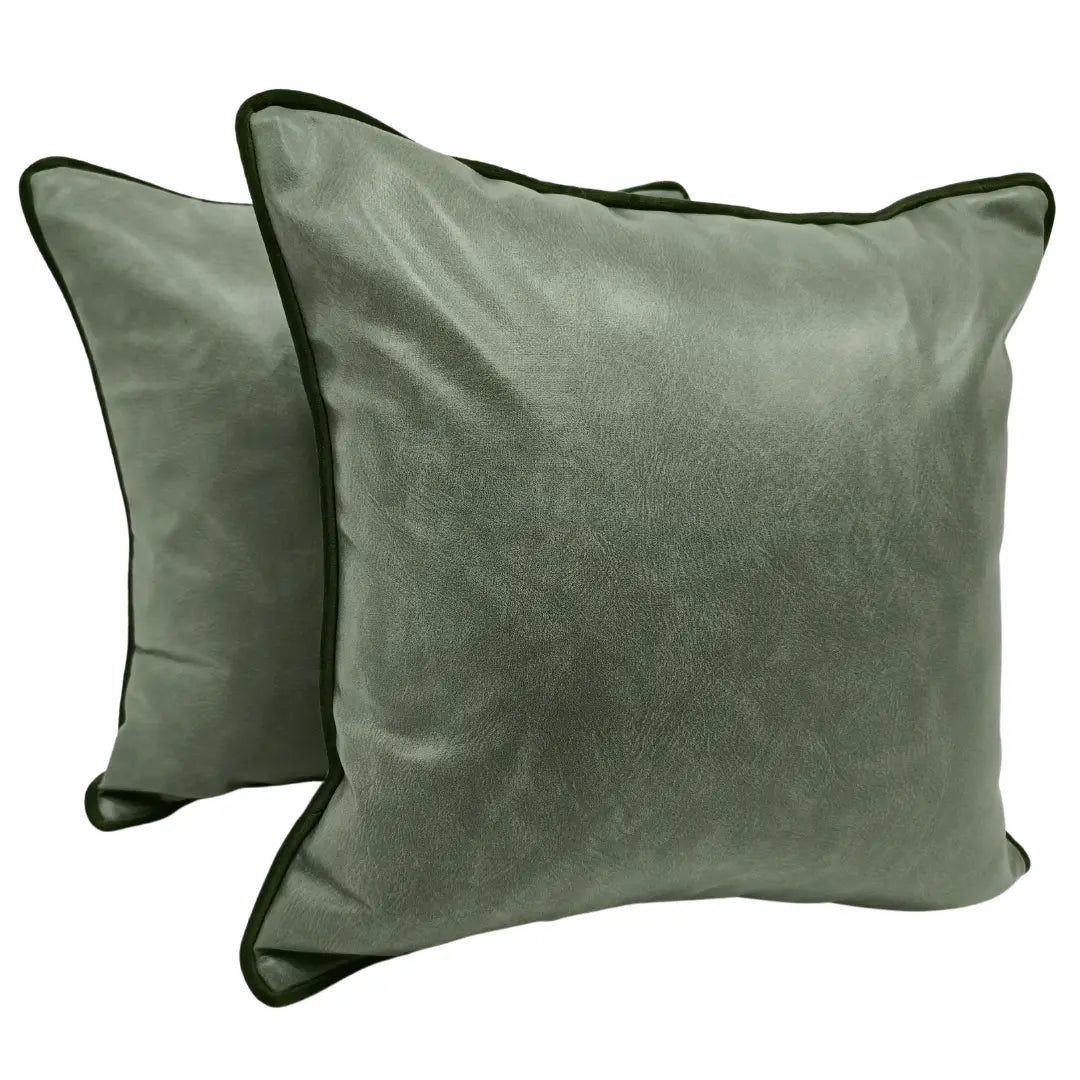 Luxe Green Pillow Covers with Sleek Finish (16x16, Set of 2) | ZIPCushions