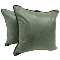 Luxe Green Pillow Covers with Sleek Finish (16x16, Set of 2)