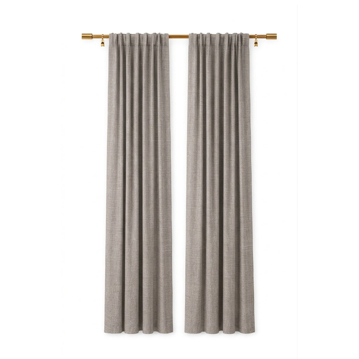 Pair of beige curtains on a white background - view 2