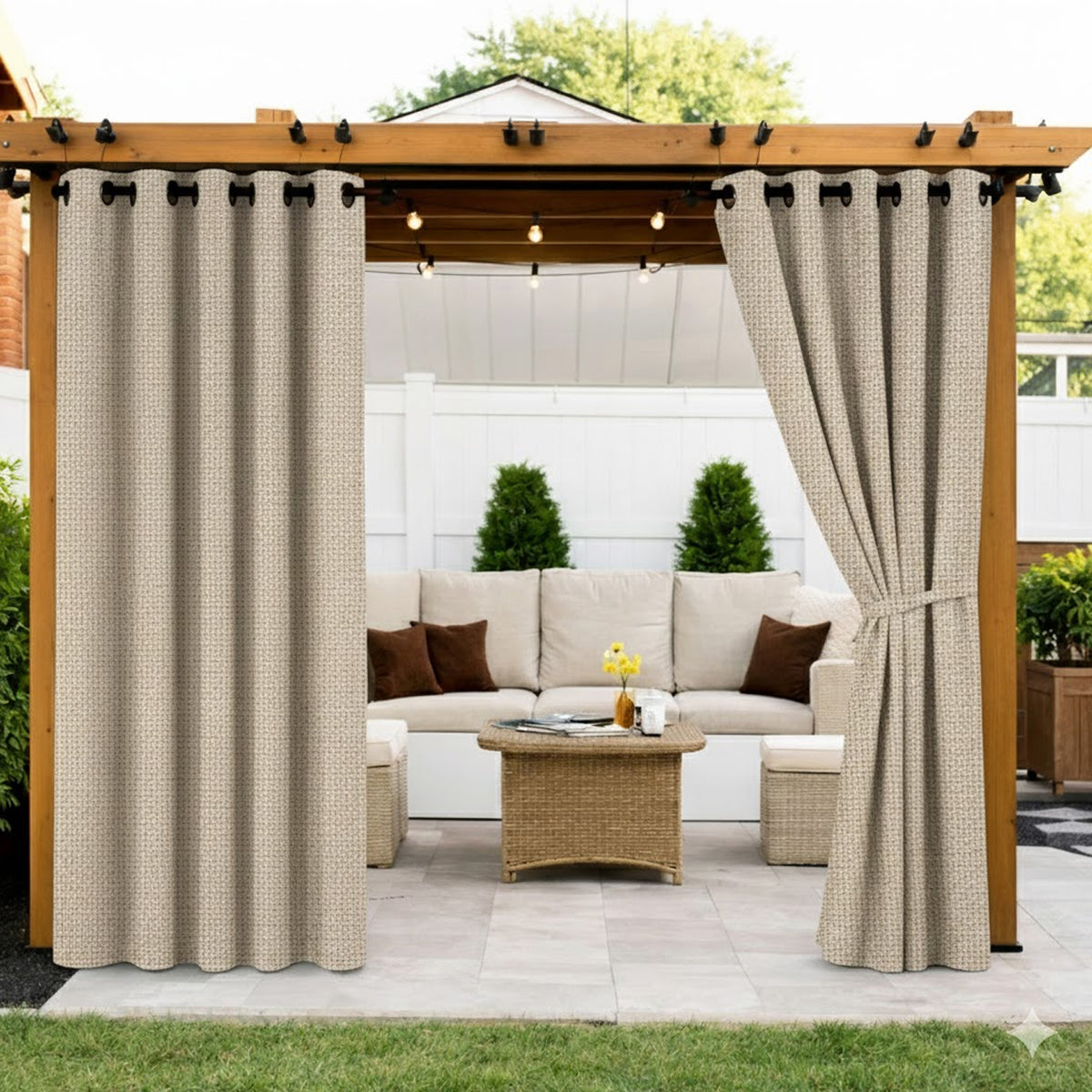 Sunbrella® Bliss Sand Curtain