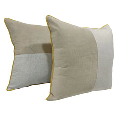 Beige & Off White Dual Tone Pillow Covers (22x22, Set of 2)