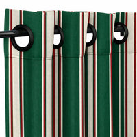 Sunbrella Fancy Stripe Forest Green Curtain