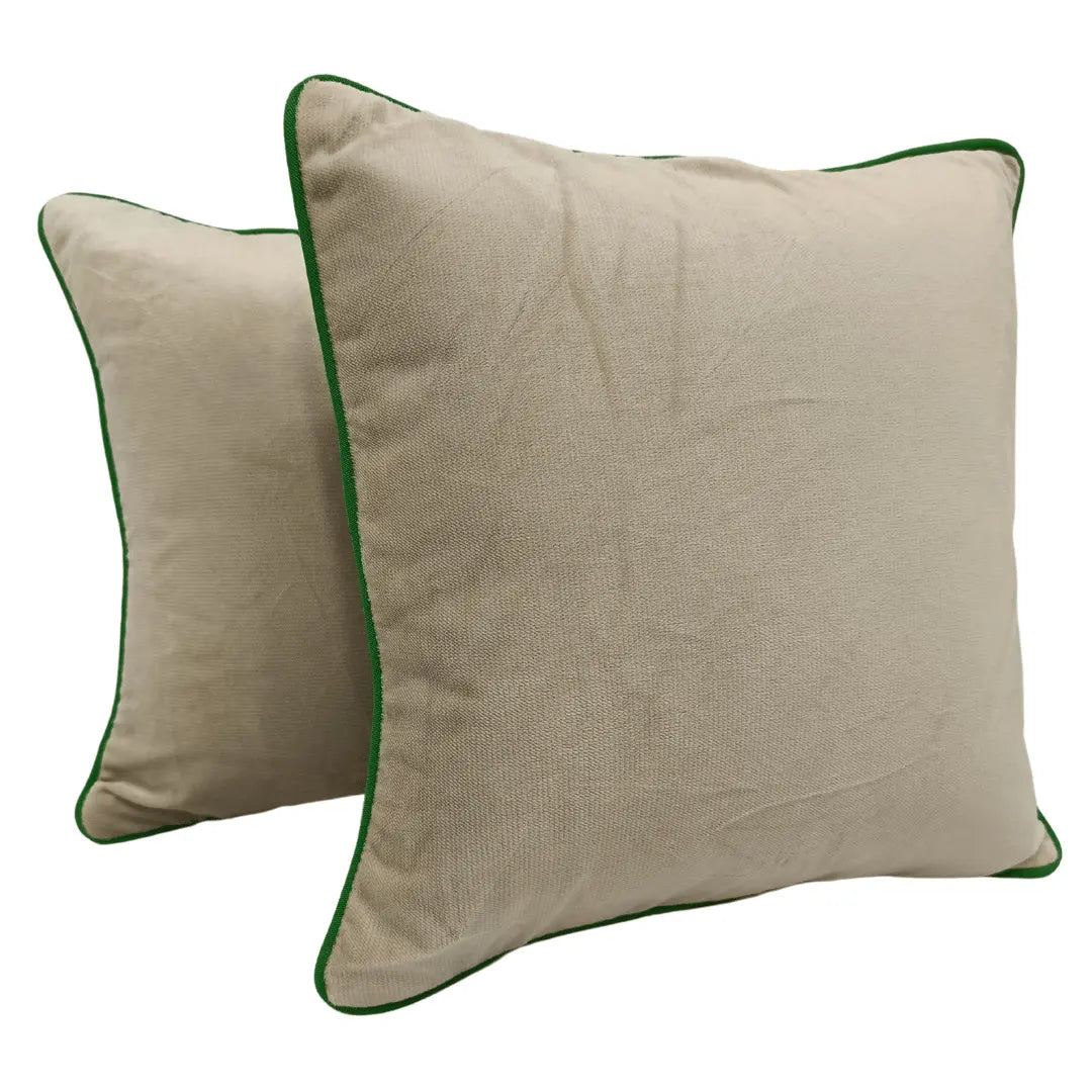 Dual-Tone Indoor Cushion Covers with Contrast Piping (16x16, Set of 2) | ZIPCushions