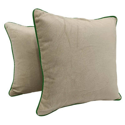 Dual-Tone Indoor Cushion Covers with Contrast Piping (16x16, Set of 2)