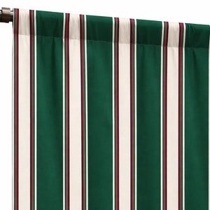 Sunbrella® Fancy Stripe Forest Green Curtain