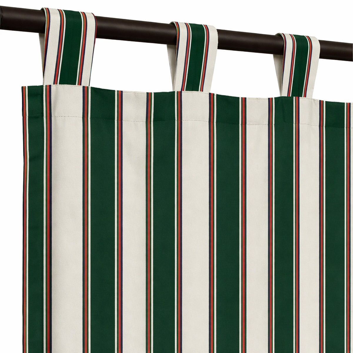 Sunbrella Fancy Stripe Forest Green Curtain