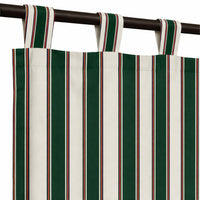 Sunbrella Fancy Stripe Forest Green Curtain