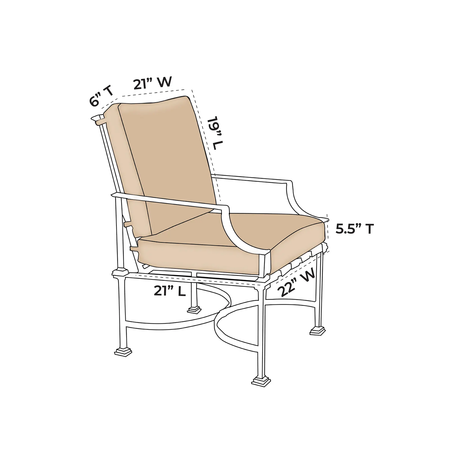 OW Lee Palazzo Dining Chair Replacement Cushions |  ZIPCushions