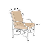 OW Lee Palazzo Dining Chair Replacement Cushions