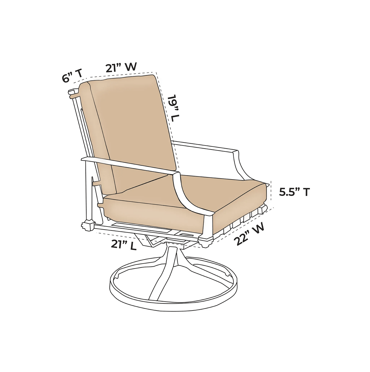 OW Lee Palazzo Swivel Dining Chair Replacement Cushions |  ZIPCushions