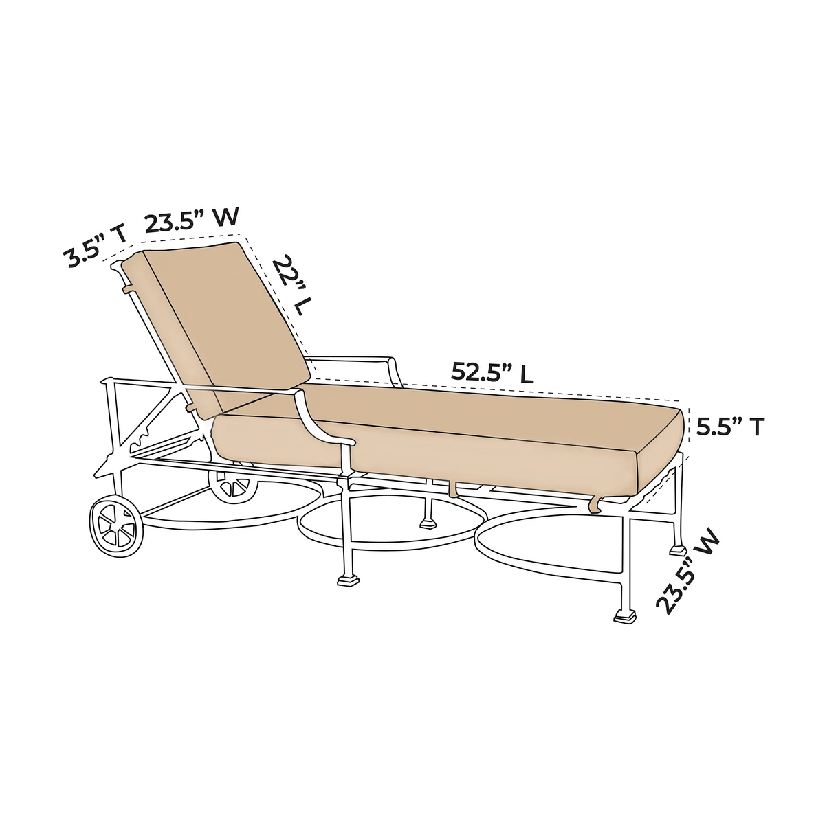 OW Lee Palazzo Adjustable Chaise Replacement Cushions |  ZIPCushions