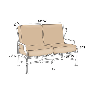 OW Lee Palazzo Loveseat Replacement Cushions