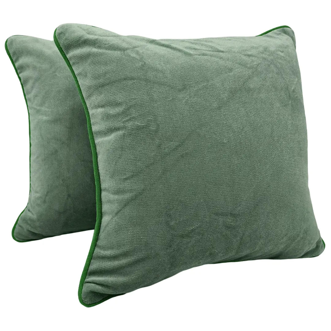Soft & Stylish Sage Green Royal Velvet Pillow Covers (16x16, Set of 2) | ZIPCushions