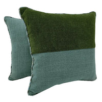Earthy Elegance Two-Tone Green Accent Pillows (16x16, Set of 2)