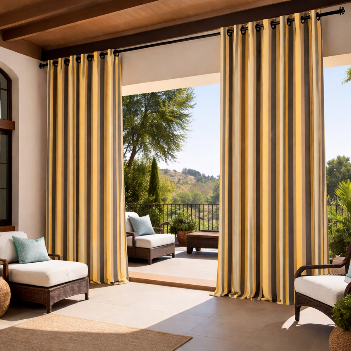 Sunbrella Foster Metallic Curtain