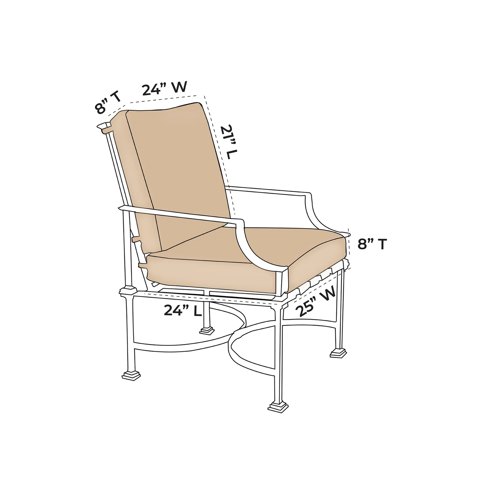 OW Lee Palazzo Lounge Chair Replacement Cushions |  ZIPCushions