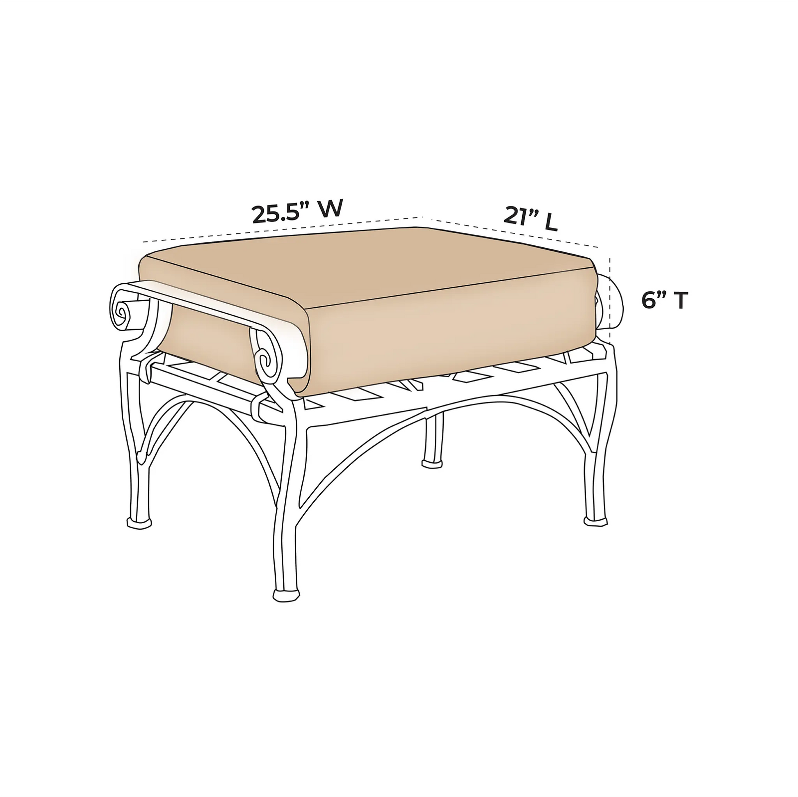 OW Lee Palisades Replacement Cushion For Ottoman |  ZIPCushions