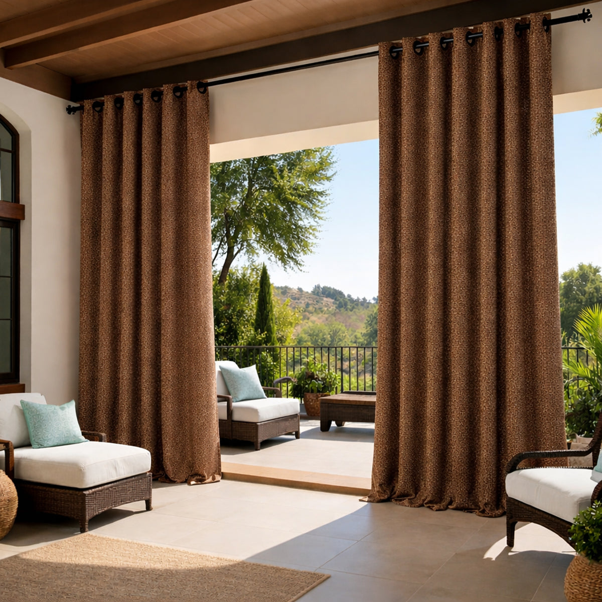 Sunbrella Lopi Coconut Curtain - Image 3 | ZIPCushions - view 2