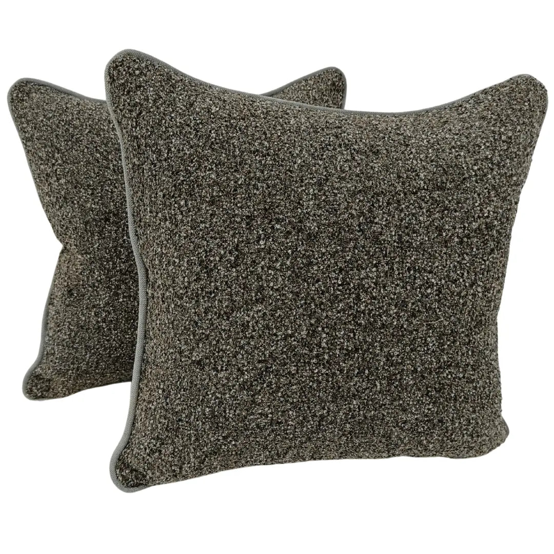 Cozy Textured Pillow Covers with Contrast Piping (16x16, Set of 2) | ZIPCushions
