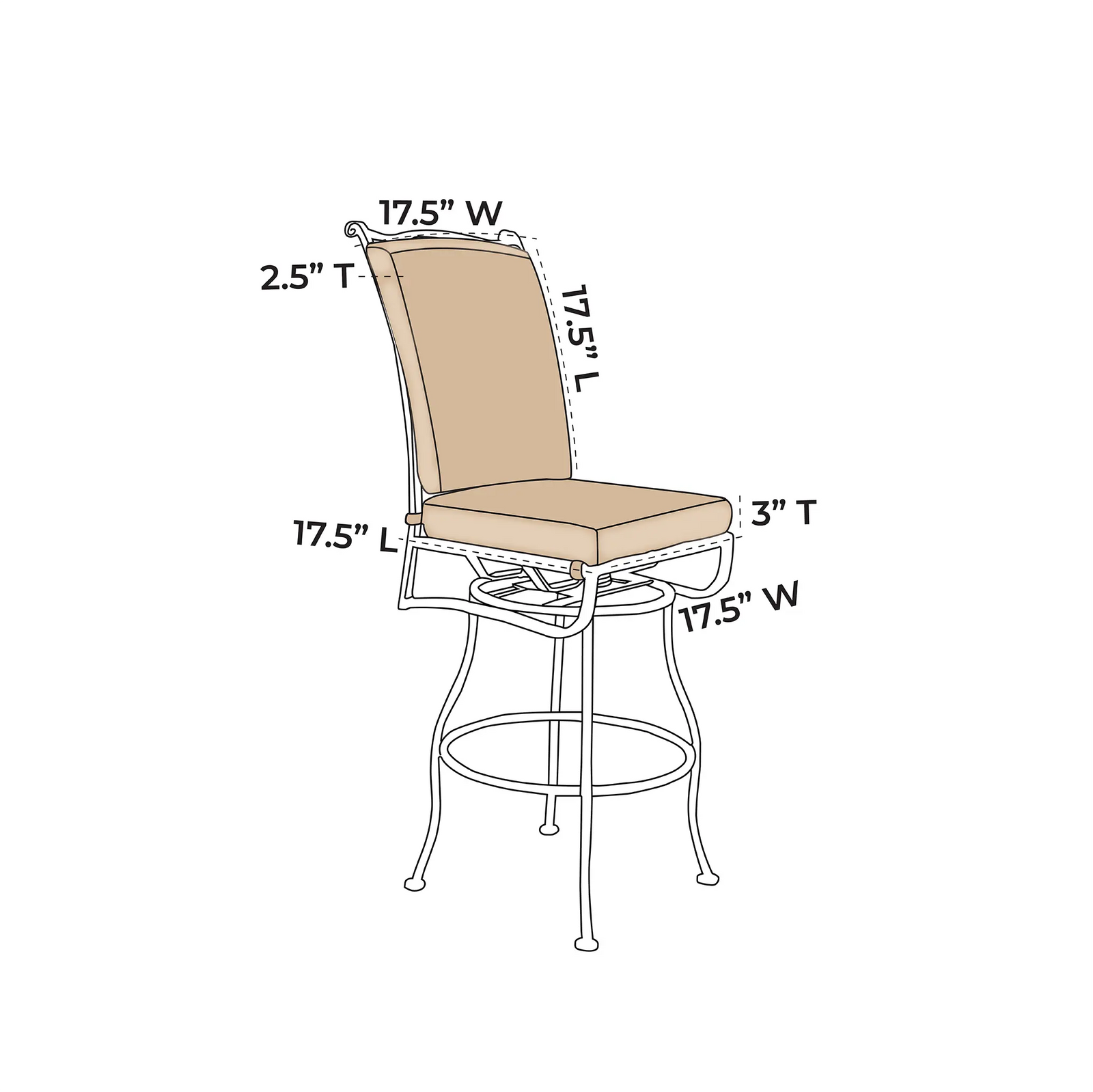 OW Lee San Cristobal Swivel Counter Stool Replacement Cushions |  ZIPCushions