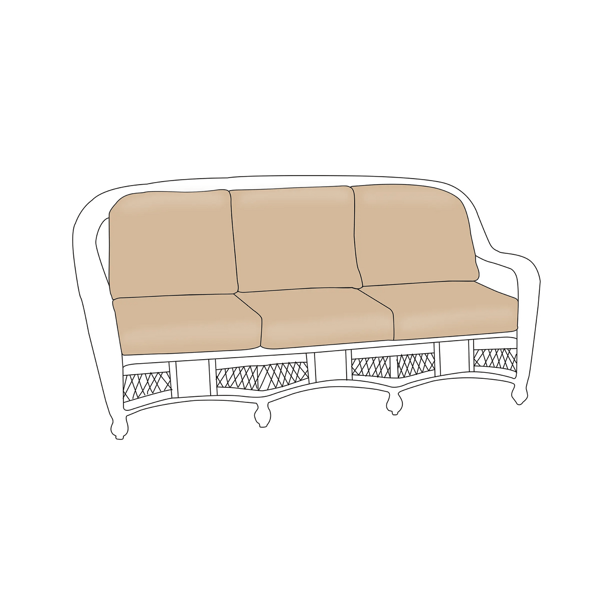 North Cape Wicker St Lucia Sofa Cushion Set (6 Cushions) |  ZIPCushions