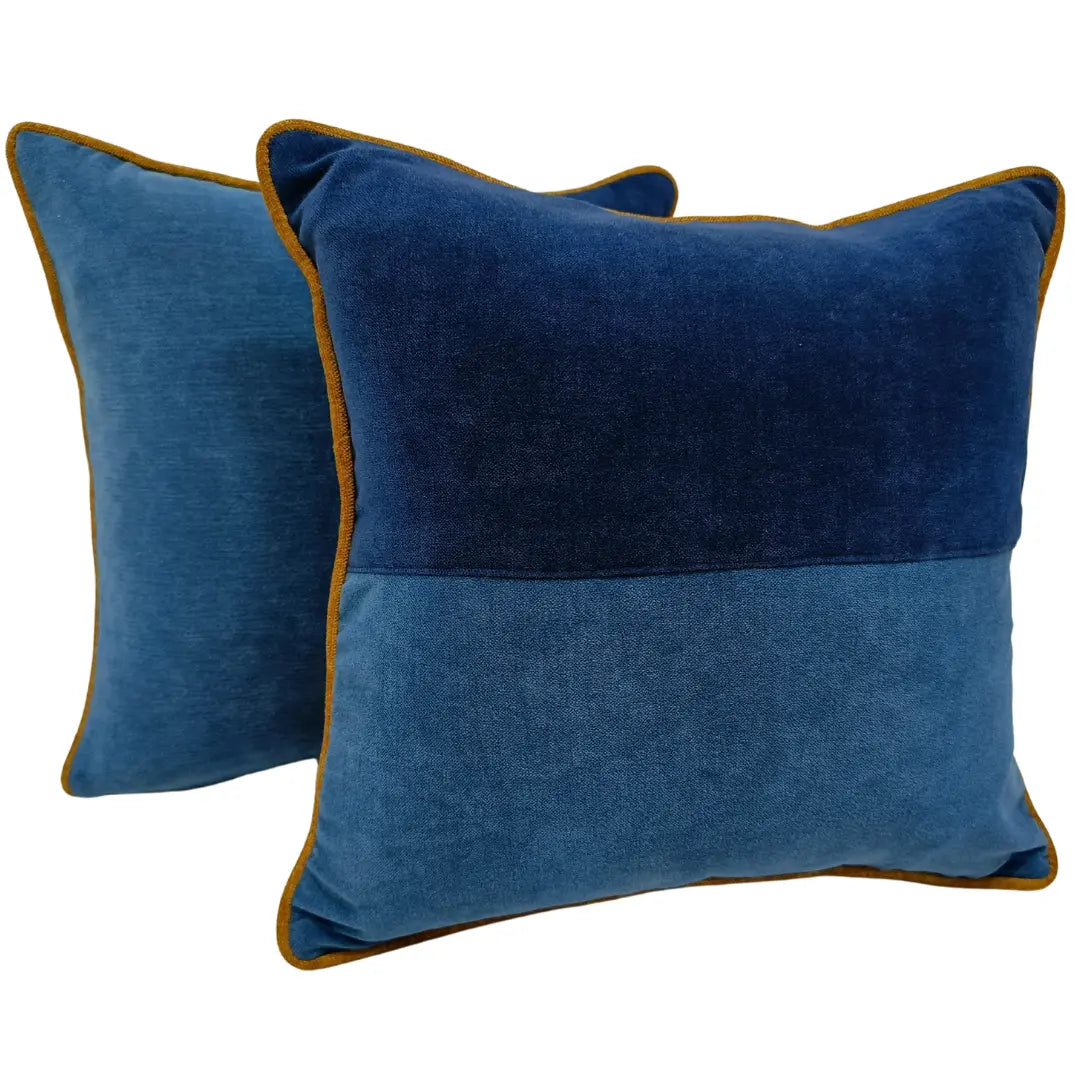 Modern Blue Two-Toned Pillow Covers (16x16, Set of 2) | ZIPCushions