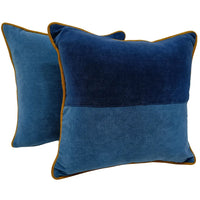 Modern Blue Two-Toned Pillow Covers (16x16, Set of 2)