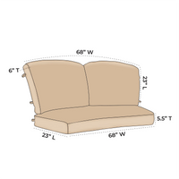 OW Lee Siena Replacement Plush Comfort Crescent Loveseat Cushion