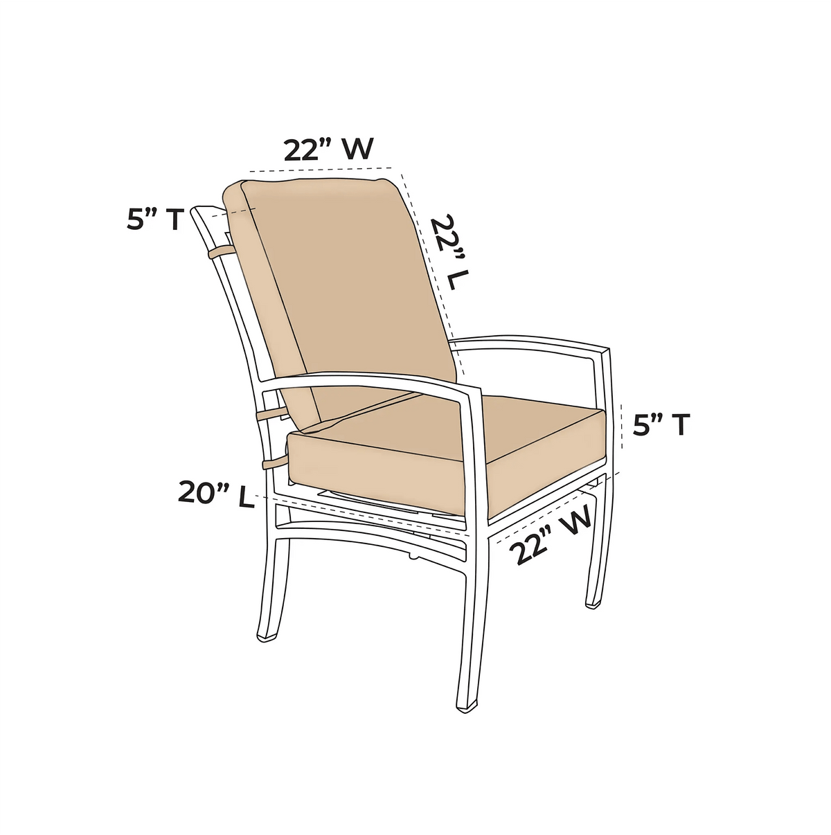 OW Lee Sol Replacement Club Dining Chair Cushion |  ZIPCushions